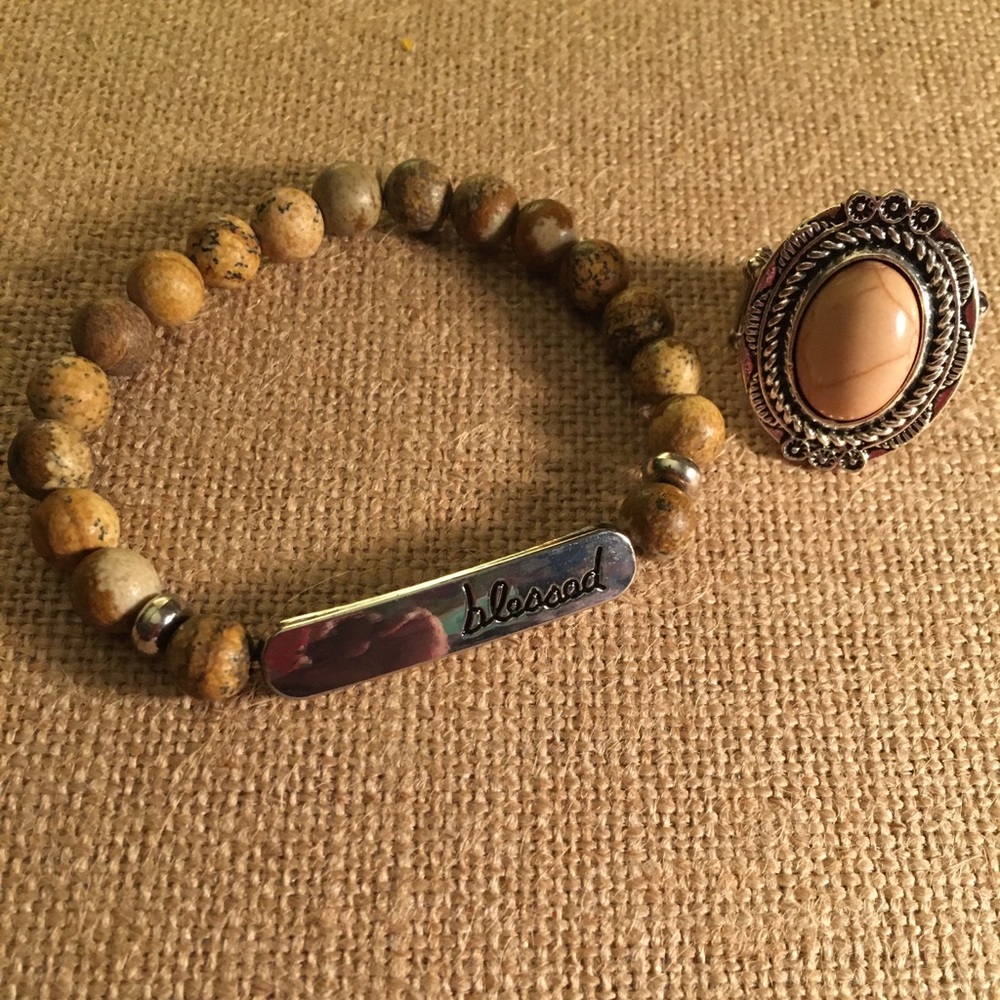 BLESSED ✝️ Bracelet and ring set.